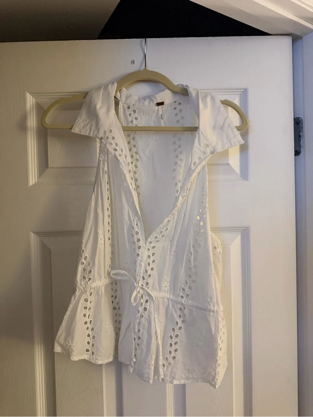 Free People Tangerine Eyelet Tank